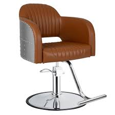 The Corsair Styling Chair Features A Round Base T Shaped Footrest Open Back Riveted Outer Casing Gently Curving Back Chair Style Chair Salon Styling Chairs