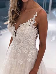 Tattoo Lace Illusion Back Bridal Gown Moonlight J6704 Wedding Dresses Elegant Wedding Dress Princess Ball Gowns