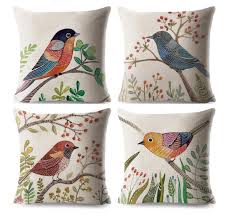 Emvency Set Of 4 Linen Throw Pillow Covers 18x18 Inches Home Decorative Cushion Colorful Animal Retr In 2020 Linen Throw Pillow Throw Pillow Covers 18x18 Pillow Covers