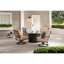 A stylish addition to any backyard space with customizable rock & stucco bases. Hampton Bay Patio Set With Fire Pit Off 67