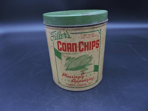 Vintage Snack Can ~ Filler's Corn Chip Tin ~ Vintage Snack Tin ~ Old Corn Chip Can ~ Kitchen Décor ~ Early Corn Chip Tin ~ General Store - Etsy Canada