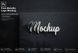 Free Metallic Logo Mockup Psd Template In 2020 Logo Mockup Free Logo Mockup Psd Metallic Logo