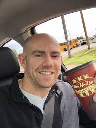 Enjoying a cup while running errands