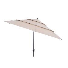 Simplyshade 11 Ft Round Solid Wheat With Golden Spoted Black Aluminum Frame Auto Tilt Market Patio Umbrella Lowes Com Patio Umbrella Patio Patio Umbrellas