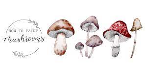 Leave some blank white space in the mushroom this cuddly bunny painting idea promises you a cuteness overload! How To Paint Watercolour Mushrooms Youtube