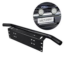 Amazon Com Mictuning Universal License Plate Mounting Bracket W Front Bull Bar Bumper For Off Road Led Work Light Bar B Led Work Light Bull Bar Offroad Led