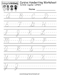 Kindergarten Cursive Handwriting Worksheet Printable