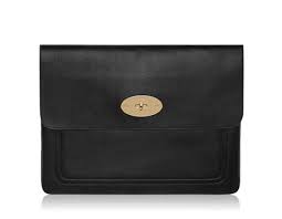 Mulberry Bayswater Laptop Sleeve In Black Soft Nappa Electronic Bags Laptop Bag Mulberry Bayswater
