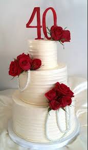Available for home delivery or collection from any of our stores. Ruby Wedding Anniversary Cake Decorations The Cake Boutique