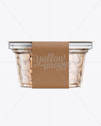 Download Plastic Container W Peanuts Mockup Front View In Pot Tub Mockups On Yellow Images Object Mockups PSD Mockup Templates