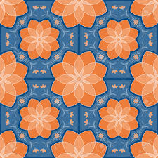 Check out our blue orange wall art selection for the very best in unique or custom, handmade pieces from our prints shops. Geometric Tiles Seamless Pattern Orange Flower And Blue Background Vintage Floral Wallpaper Royalty Free Cliparts Vectors And Stock Illustration Image 136968911