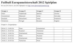 Für jede der 15 möglichkeiten*) legt eine tabelle in den offiziellen regularien36 die unten stehende zuordnung fest. Em 2012 Spielplan Kostenlos Zum Eintragen