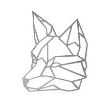 Isabelle Max Geometric Animal Personalized Faux Taxidermy Geometric Drawing Fox Wall Art Geometric Animals