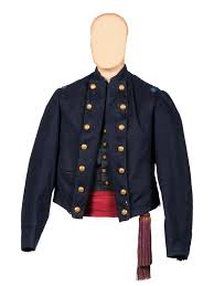 CIVIL WAR]. Identified uniform grouping including frock coat, vest, and  sash of Lt. Colonel John T. Lockman, 83rd and 119th New York Regiments, WIA  at Gettysburg. Lot 435