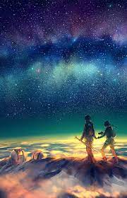 Not The Highest Res Wallpaper But Art Style Makes Up For It Drawing Scenery Scenery Sky Art