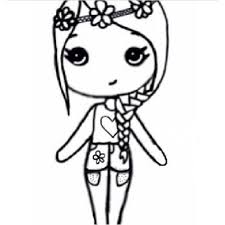 Muñecas Kawaii Para Colorear