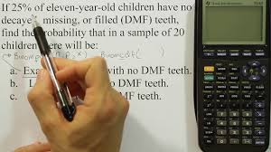 Using The Binomial Probability Function Of A Graphing Calculator Youtube