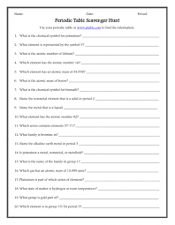 We always make sure that writers follow all your instructions precisely. Periodic Table Scavenger Hunt Worksheet