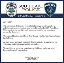 .angels pitcher tyler skaggs has been completed — but unfortunately, authorities are still searching for answers behind his sudden, unexplained death officers arrived and found the male unresponsive and he was pronounced deceased at the scene. skaggs had just played two days earlier for the. Skaggs Death Brings Back Painful Memories Of Another July Day Think Blue La