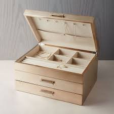 Mid Century Box Grand Champagne Lacquer West Elm Jewelry Display Box Jewelry Organizer Box Jewelry Box