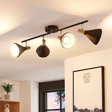 Led Deckenleuchte Arina In Schwarz 4 Flammig Led Deckenstrahler Beleuchtung Decke Deckenstrahler
