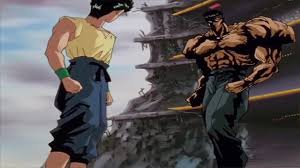 Toguro é um homem muito alto, chegando facilmente a 270cm de altura, ele é tão grande que seu irmão mais velho pode sentar em seus ombros. J Stars Victory Vs Yusuke Urameshi Vs Younger Toguro Youtube