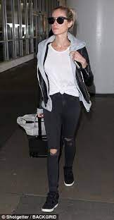 Kristin Cavallari Rocks Leather Jacket And Jeans As She Struts In Lax Black Jeans Black Ripped Jeans Black Skinny Jeans