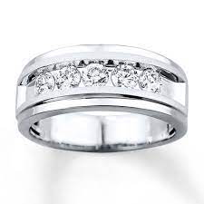 Men S Wedding Band 1 Ct Tw Diamonds 10k White Gold Kay Mens Diamond Wedding Bands Mens Diamond Band Diamond Wedding Bands