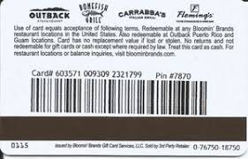 Today bloomin brand gift card are not a thoughtless gift. Gift Card Bloomin Brands 4 Outback Steakhouse United States Of America Bloomin Brands Col Us Outback 101