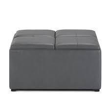 Great deal furniture avalon espresso brown leather ottoman coffee table. Simpli Home Avalon 35 Inch Wide Contemporary Square Coffee Table Storage Ottoman Stone Gray Ay F 07 G Best Buy