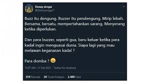 Politik di twitter ma fb aja ya. Shocking Denny Siregar Proud To Be A Buzzer Knock When Needed Exbulletin