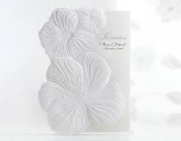 Personalized White Embossed Flower Wedding Invitations Free Proof Bh4032 Rsvp Wi Floral Wedding Invitations Flower Wedding Invitation Wedding Invitations