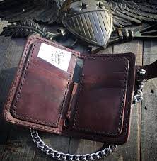Handmade Leather Mid Wallet Biker Wallet Chain Wallet Brown Etsy Leather Wallet Mens Leather Wallet Wallet Chain