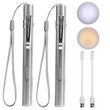 Premium Pen Lights For Nurses Usb Rechargeable Nursing Penlight Flashlights 2 Pack White Yellow Light For Medical Students Doctors Stainless Steel Body Stetho Medical Students Medical School Gift Medical Student Gift