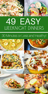 Chicken is simmered in a mixture of tomatoes, pesto, and artichokes in this recipe that only requires 10 minutes of prep. 49 Easy Weeknight Dinner Ideas That Are Healthy Fast Dinner Recipes Quick Healthy Dinner Clean Dinner Recipes