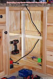 The lazy susan spice rack is a corner cabinet alternative on the market, which allows the opportunity to store pots and pans in a corner cabinet as well as spices and jars. Lazy Susan Cabinet Converted To Shelves Airplanes And Rockets