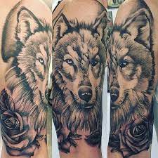 I Did It Eventually The Roses Will Extend Down My Arm Wolf Tattoo Half Sleeve With Roses Wolf Tattoos Rose Tattoos For Women Tattoos For Women Half Sleeve