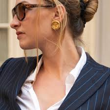 Chanel Vintage Button Earrings