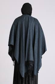 Poncho col roulé bleu marine. Ponchos Bleu Marine 13194 04 Sefamerve