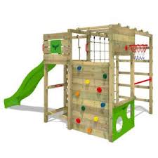 Fatmoose Spielturm Klettergerust Fitframe Fresh Xxl Rutsche Kletternetz Holz Ebay Klettergerust Mit Rutsche Kletterturm Spielturm