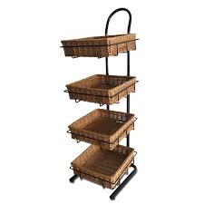Put decorative items on the shelf top, things like toilet paper and hand towels in the baskets, and more things to hang. Pop Up Metal Rack 4 Tier Display Stand With Detachable Wicker Baskets Buy Pop Up Stand Pop Up Store Metal Basket Display Rack Display Pop Product On Alibaba Com