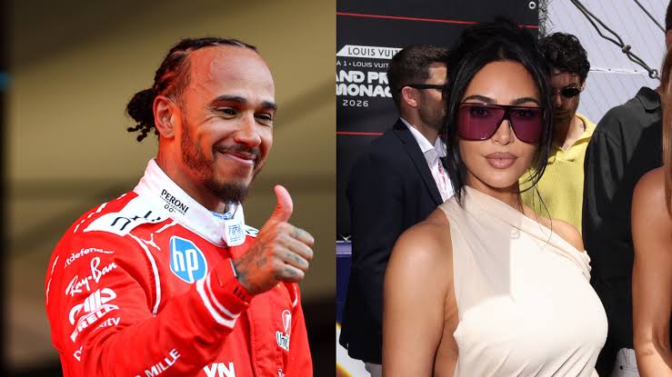 Kim Kardashian and Lewis Hamilton kiss aboard a yacht after his Grand Prix  win