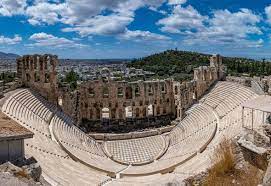 It was built in 161 ad by the athenian magnate herodes atticus in memory of his wife. Odeon Of Herodes Atticus On Acropolis Hill In Athens Greece Athens City Athens Greece Athens