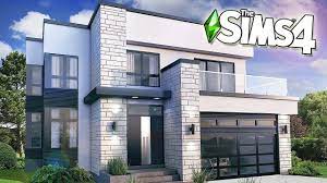 Family modern | the sims 4 speed build. Real To Sims Modern Suburban The Sims 4 Speed Build No Cc Sims 4 Modern House Sims House Sims 4