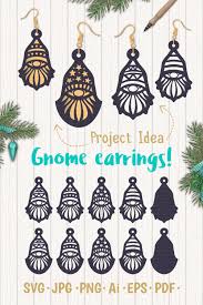 Choose from 18000+ christmas tree graphic resources and christmas tree made of festive elements glass decorations and sparkling snowflakes 3d illustration. Gnomes Earrins Template Set Svg Gnome Clipart Tomte 407890 Cut Files Design Bundles