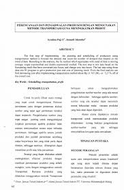 Contoh soal operation research kumpulan soal pelajaran 9. Pdf Perencanaan Dan Penjadwalan Produksi Dengan Mengunakan Metode Transportasi Guna Meningkatifkan Profit