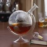 Globe Whiskey Decanter with Antique Plane - Wine Enthusiast