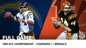 Find out the latest on your favorite nfl teams on cbssports.com. 1981 Afc Championship Game Chargers Vs Bengals The Freezer Bowl Nfl Full Game Youtube