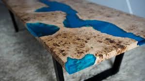 Sold Live Edge River Blue Epoxy Coffee Table Sold Burled Wood Table Colored Epoxy Resin Table
