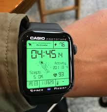 The watch face presents a creative design look. Custom Casio Watch Face Applewatch